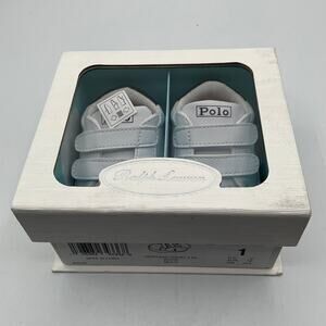 Polo Ralph Lauren Heritage Court II EZ Infant Sneakers, White - Size 1 *NWT*